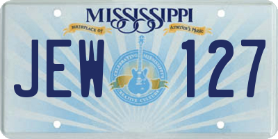 MS license plate JEW127