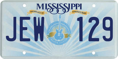 MS license plate JEW129