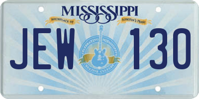 MS license plate JEW130