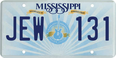 MS license plate JEW131