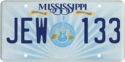 MS license plate JEW133