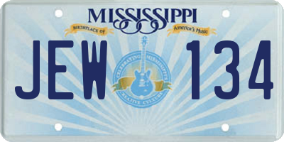 MS license plate JEW134