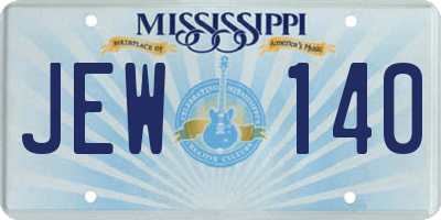MS license plate JEW140
