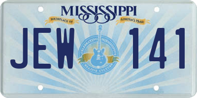 MS license plate JEW141
