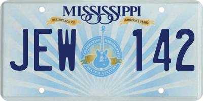 MS license plate JEW142
