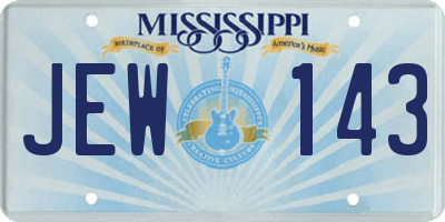 MS license plate JEW143