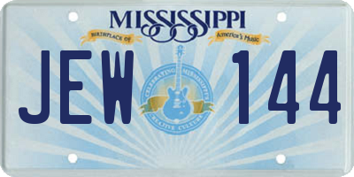 MS license plate JEW144