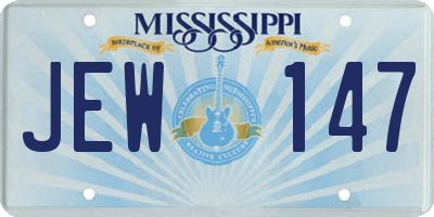 MS license plate JEW147