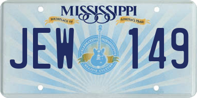MS license plate JEW149