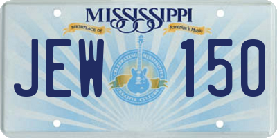 MS license plate JEW150
