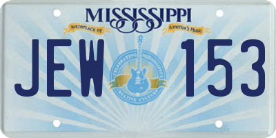 MS license plate JEW153