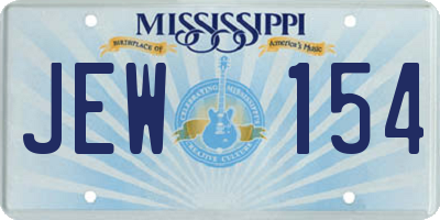 MS license plate JEW154