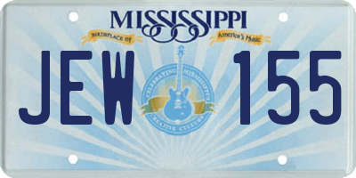 MS license plate JEW155
