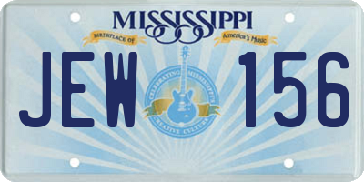 MS license plate JEW156