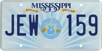 MS license plate JEW159