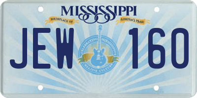 MS license plate JEW160
