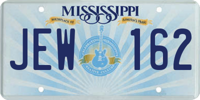 MS license plate JEW162