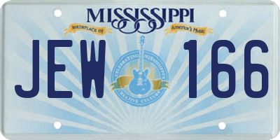 MS license plate JEW166