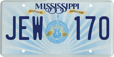 MS license plate JEW170