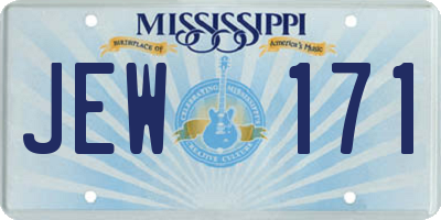 MS license plate JEW171