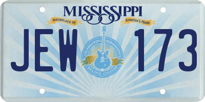 MS license plate JEW173