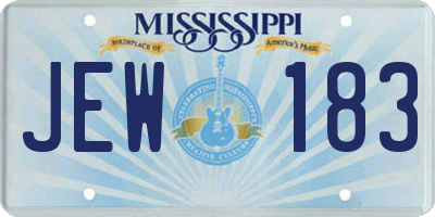 MS license plate JEW183