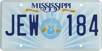 MS license plate JEW184