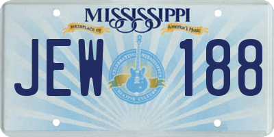 MS license plate JEW188
