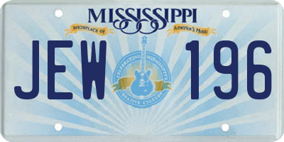 MS license plate JEW196