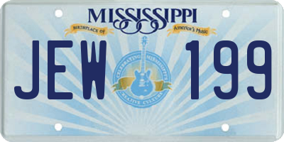 MS license plate JEW199