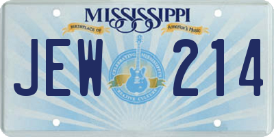 MS license plate JEW214