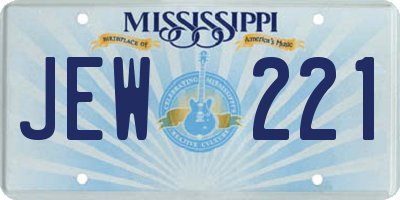 MS license plate JEW221