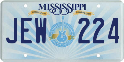 MS license plate JEW224