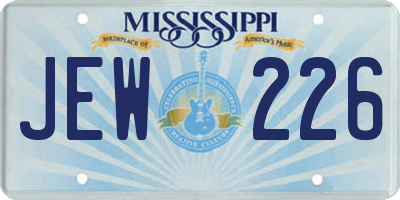 MS license plate JEW226