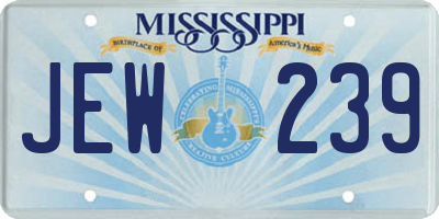 MS license plate JEW239