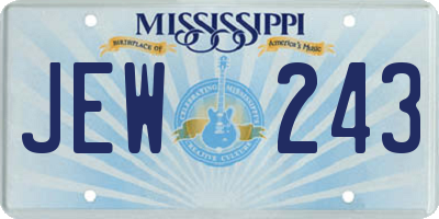 MS license plate JEW243