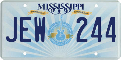 MS license plate JEW244