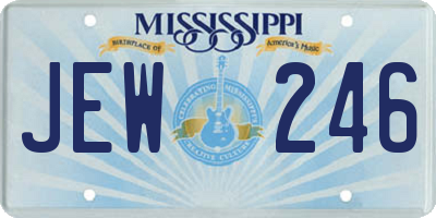 MS license plate JEW246