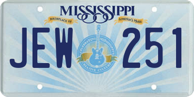 MS license plate JEW251