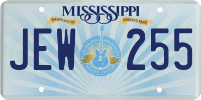 MS license plate JEW255