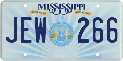 MS license plate JEW266