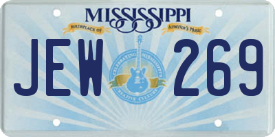 MS license plate JEW269