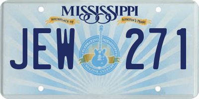 MS license plate JEW271