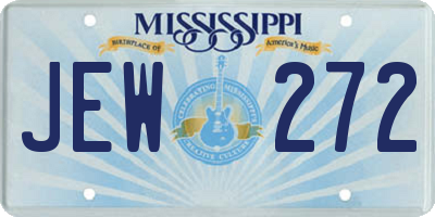 MS license plate JEW272