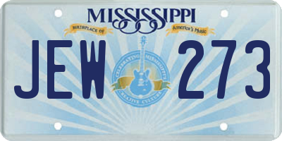 MS license plate JEW273