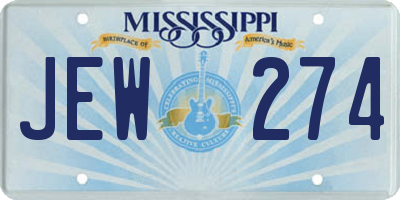 MS license plate JEW274