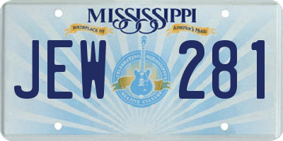 MS license plate JEW281