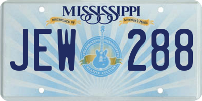 MS license plate JEW288