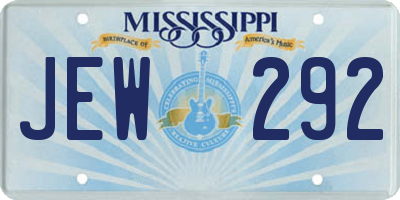 MS license plate JEW292