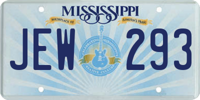 MS license plate JEW293